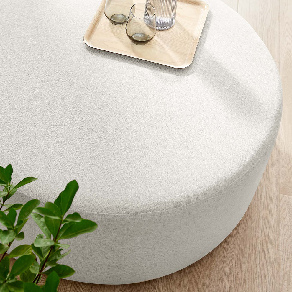 Callum Large 38" Round Woven Heathered Fabric Upholstered Ottoman By Modway - EEI-6649 | Ottomans | Modishstore - 13