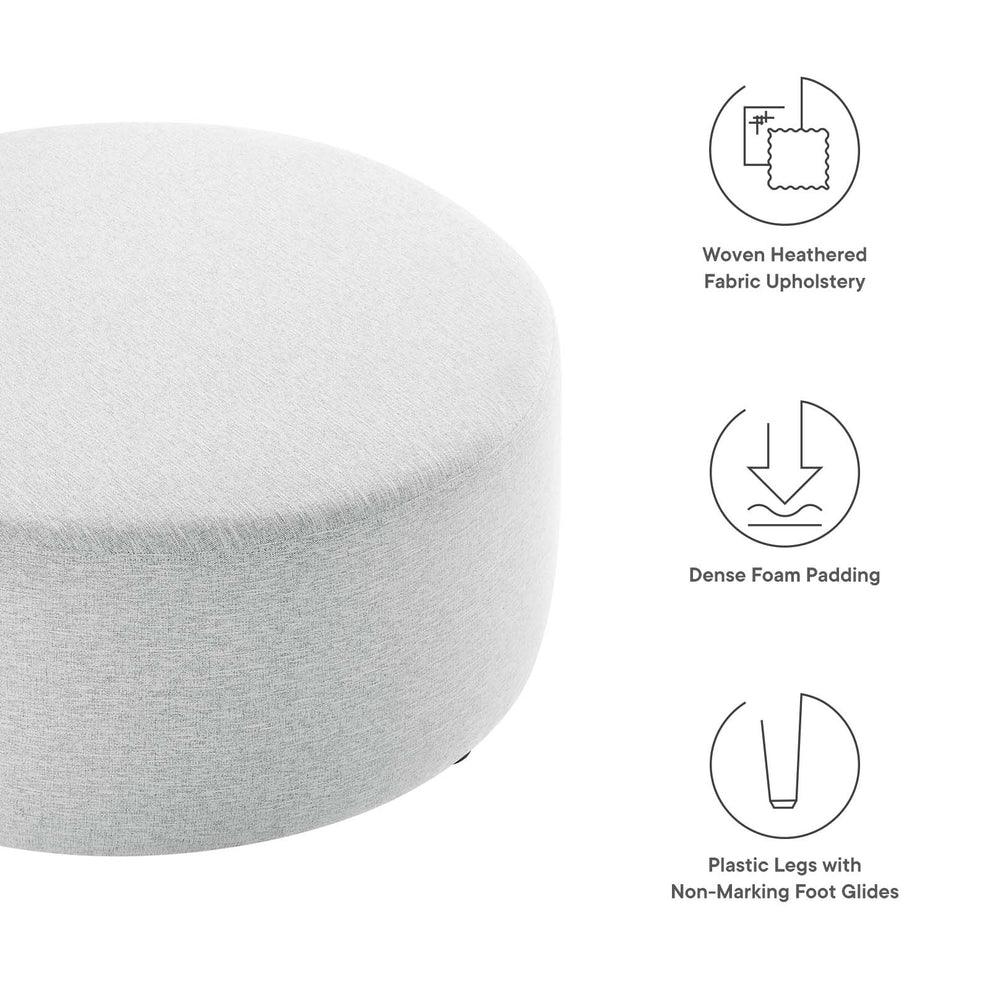 Callum Large 38" Round Woven Heathered Fabric Upholstered Ottoman By Modway - EEI-6649 | Ottomans | Modishstore - 18