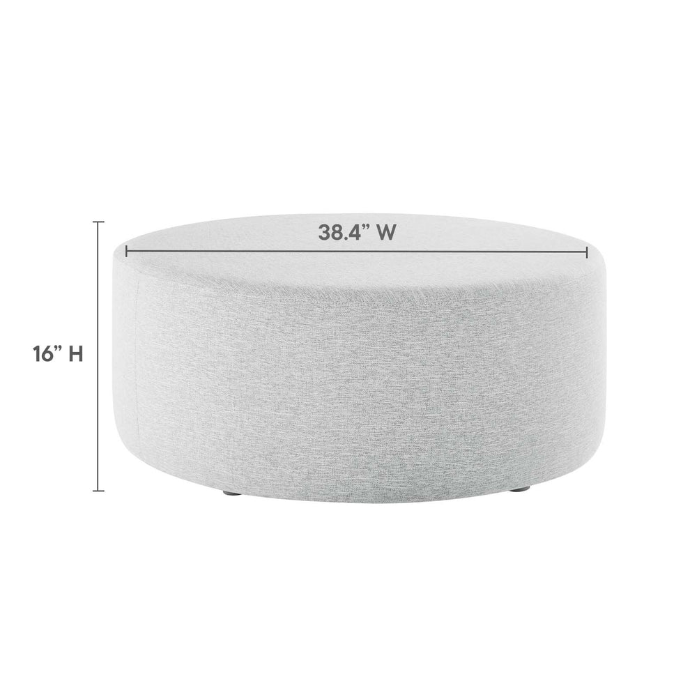 Callum Large 38" Round Woven Heathered Fabric Upholstered Ottoman By Modway - EEI-6649 | Ottomans | Modishstore - 19