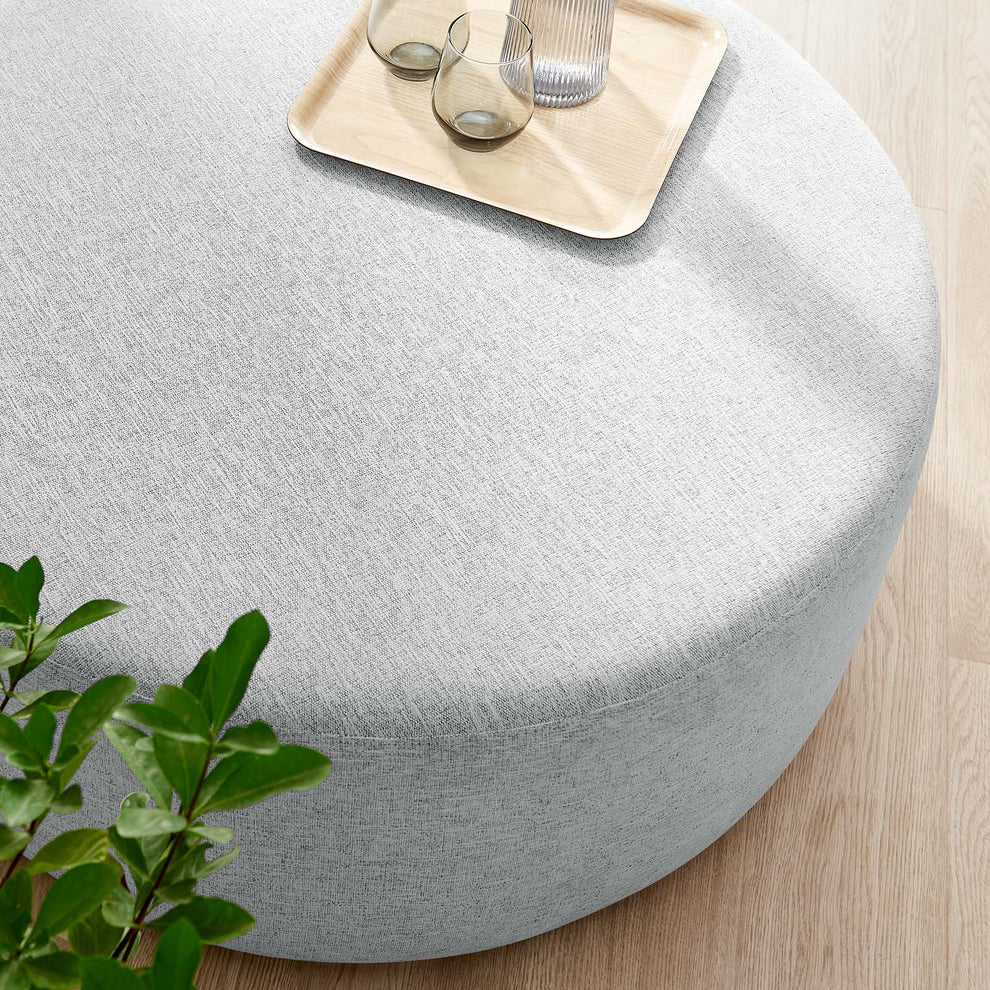 Callum Large 38" Round Woven Heathered Fabric Upholstered Ottoman By Modway - EEI-6649 | Ottomans | Modishstore - 20