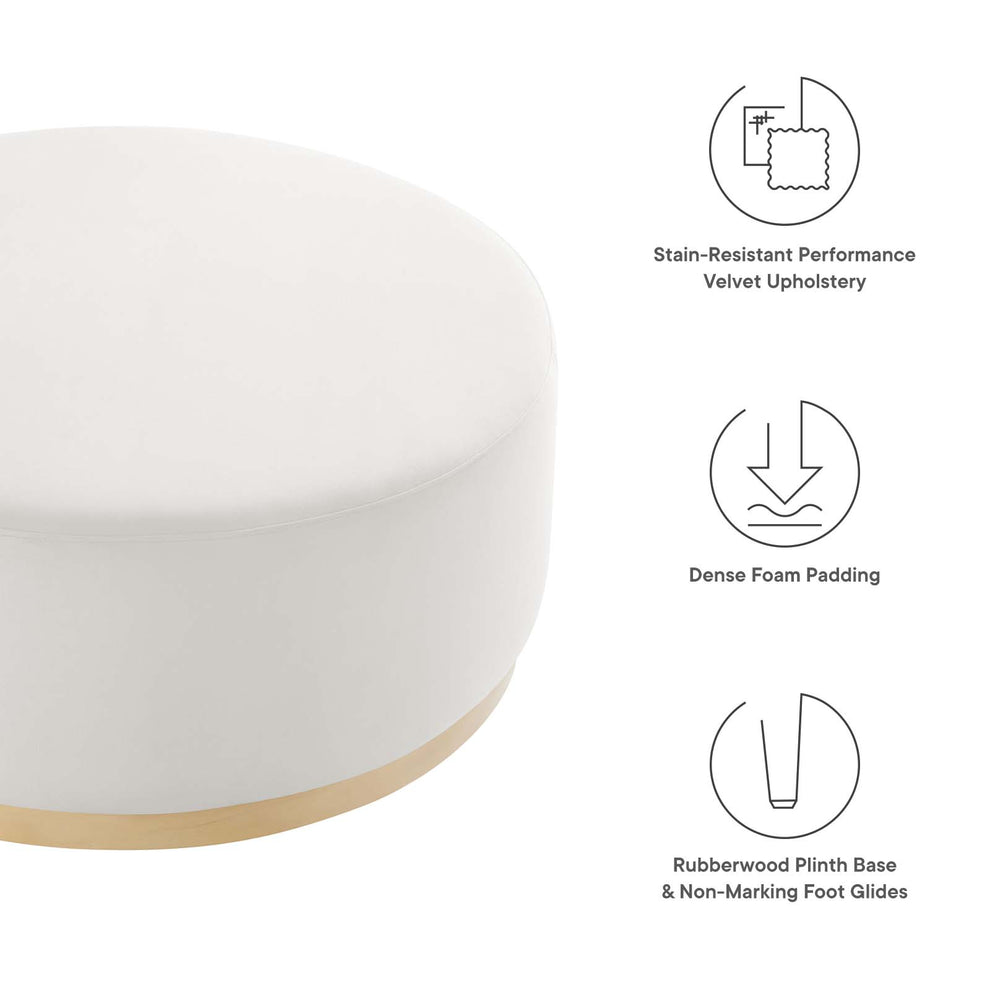 Tilden Large 38" Round Performance Velvet Upholstered Ottoman By Modway - EEI-6650 | Ottomans | Modishstore - 5
