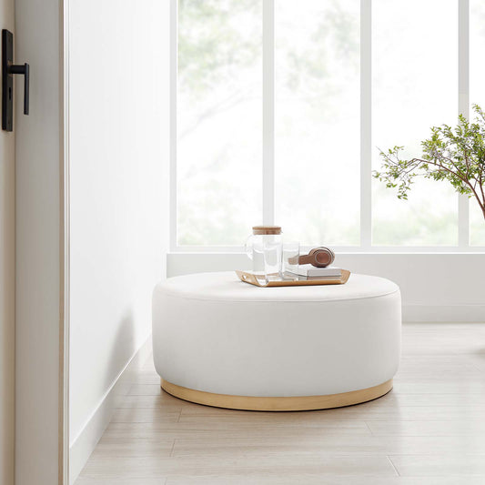 Tilden Large 38" Round Performance Velvet Upholstered Ottoman By Modway - EEI-6650 | Ottomans | Modishstore - 1