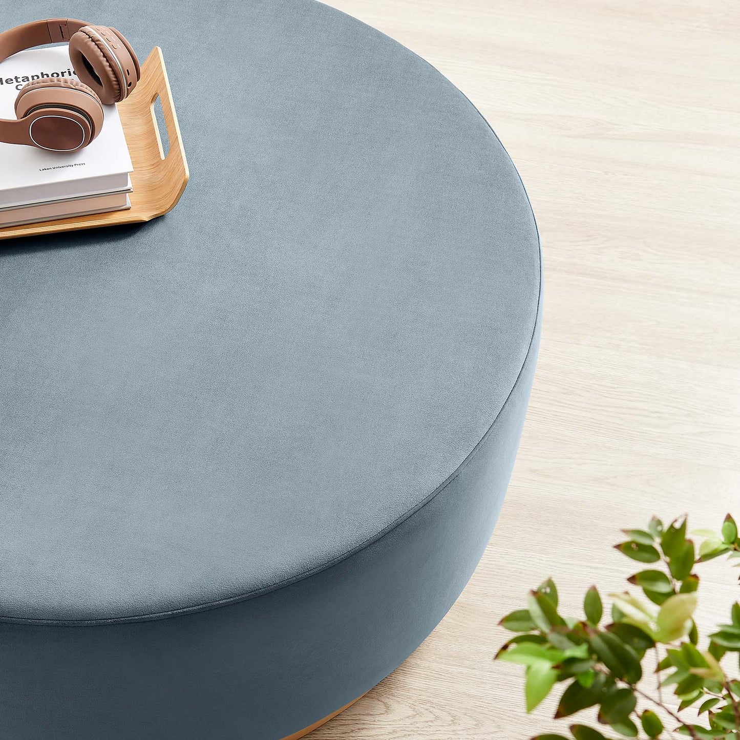 Tilden Large 38" Round Performance Velvet Upholstered Ottoman By Modway - EEI-6650 | Ottomans | Modishstore - 13