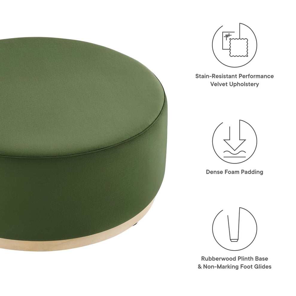 Tilden Large 38" Round Performance Velvet Upholstered Ottoman By Modway - EEI-6650 | Ottomans | Modishstore - 18