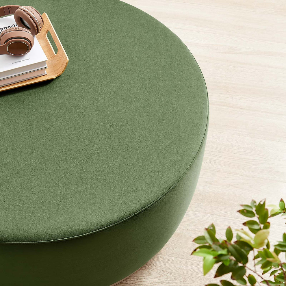 Tilden Large 38" Round Performance Velvet Upholstered Ottoman By Modway - EEI-6650 | Ottomans | Modishstore - 20