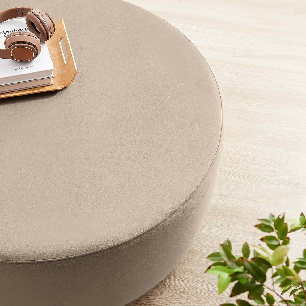 Tilden Large 38" Round Performance Velvet Upholstered Ottoman By Modway - EEI-6650 | Ottomans | Modishstore - 34