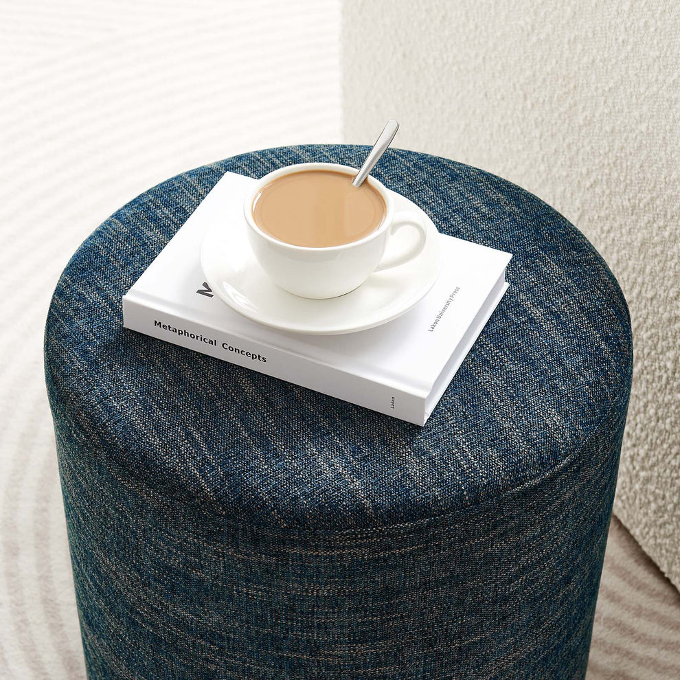 Callum 16" Round Woven Heathered Fabric Upholstered Ottoman By Modway - EEI-6651 | Ottomans | Modishstore - 5