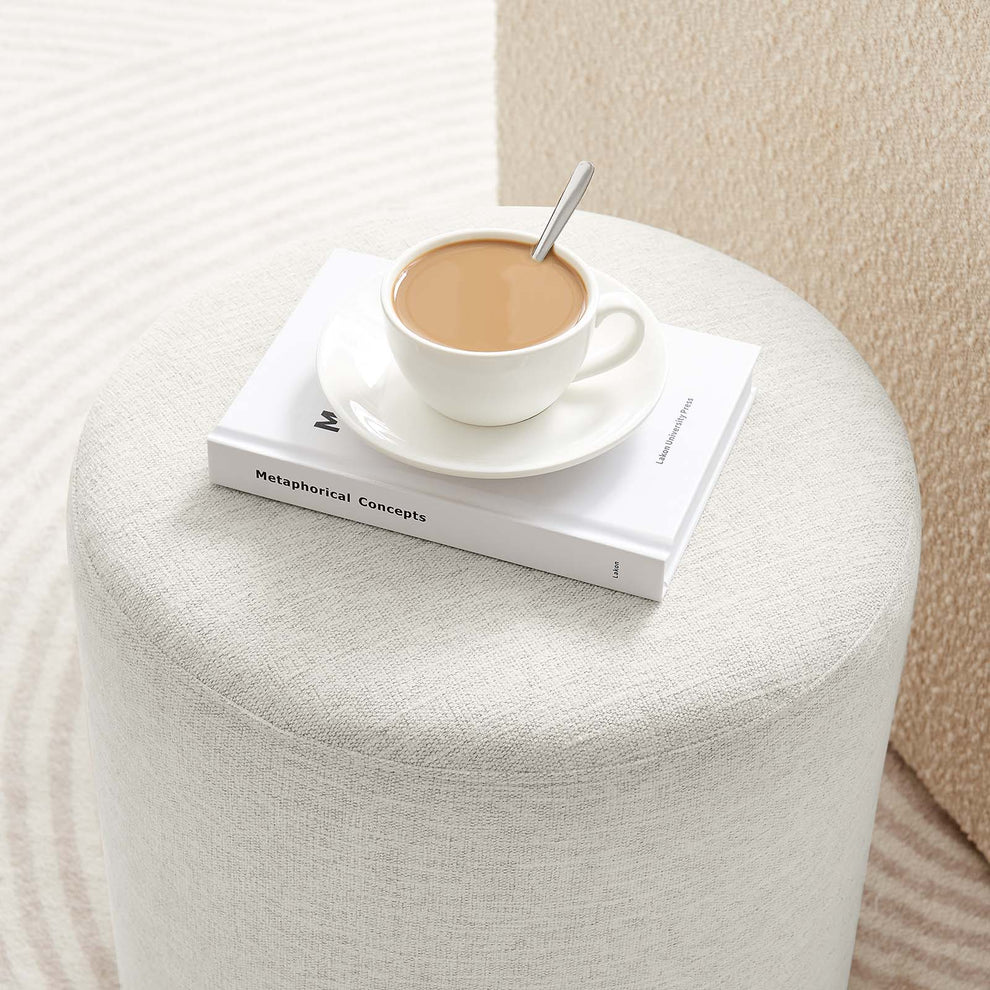 Callum 16" Round Woven Heathered Fabric Upholstered Ottoman By Modway - EEI-6651 | Ottomans | Modishstore - 12