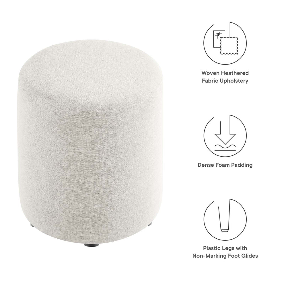 Callum 16" Round Woven Heathered Fabric Upholstered Ottoman By Modway - EEI-6651 | Ottomans | Modishstore - 13