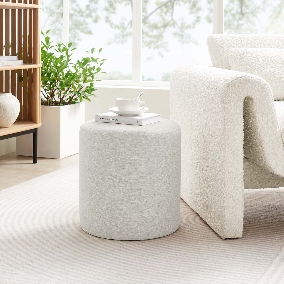 Callum 16" Round Woven Heathered Fabric Upholstered Ottoman By Modway - EEI-6651 | Ottomans | Modishstore - 15