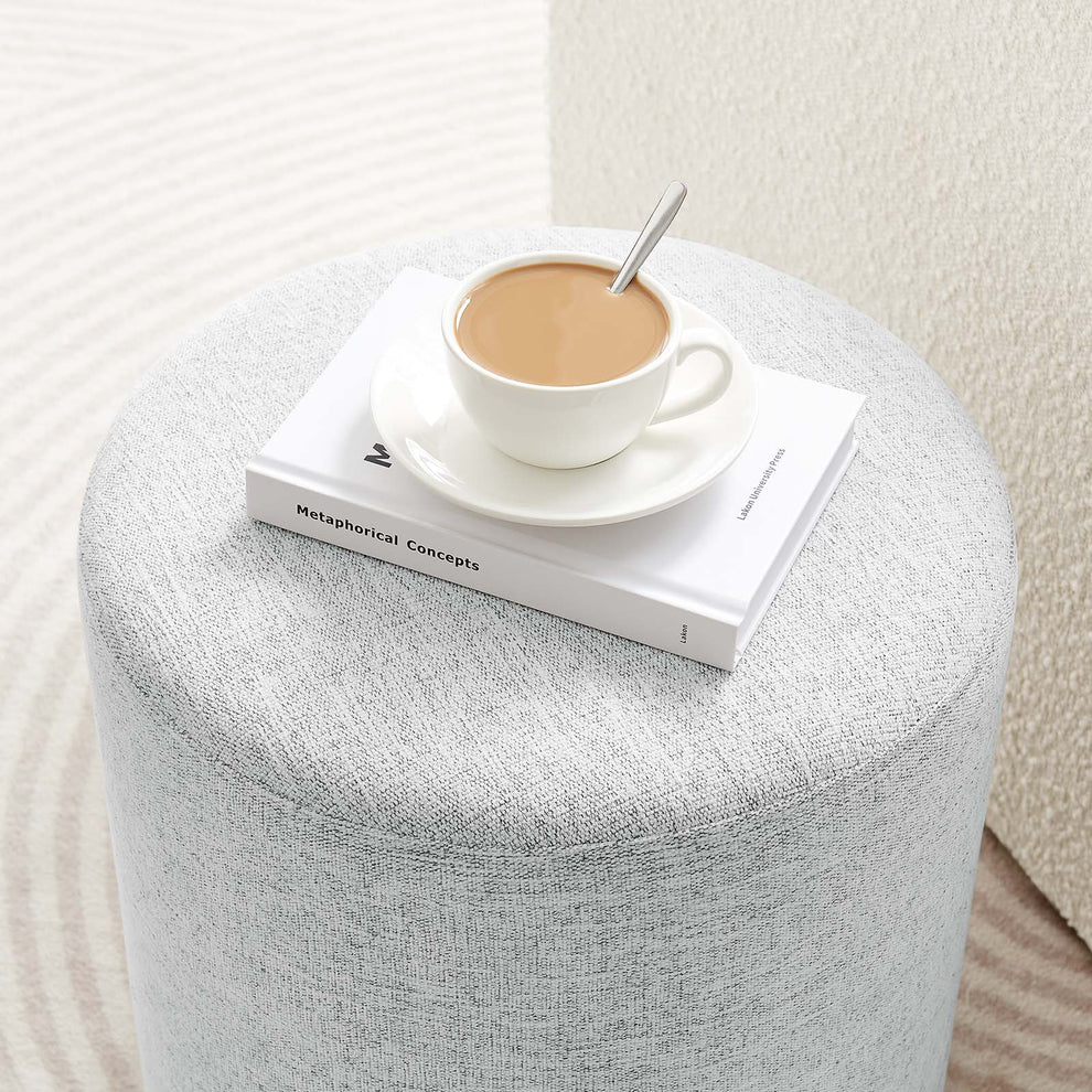 Callum 16" Round Woven Heathered Fabric Upholstered Ottoman By Modway - EEI-6651 | Ottomans | Modishstore - 20