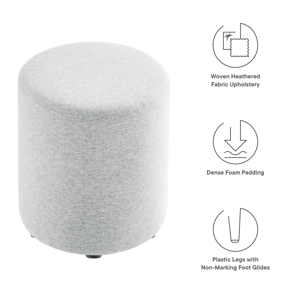 Callum 16" Round Woven Heathered Fabric Upholstered Ottoman By Modway - EEI-6651 | Ottomans | Modishstore - 21