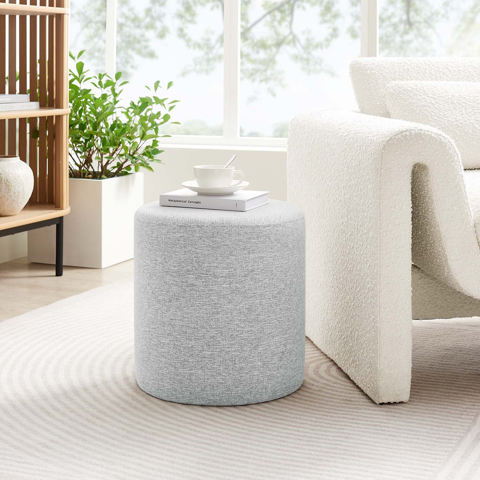 Callum 16" Round Woven Heathered Fabric Upholstered Ottoman By Modway - EEI-6651 | Ottomans | Modishstore - 23