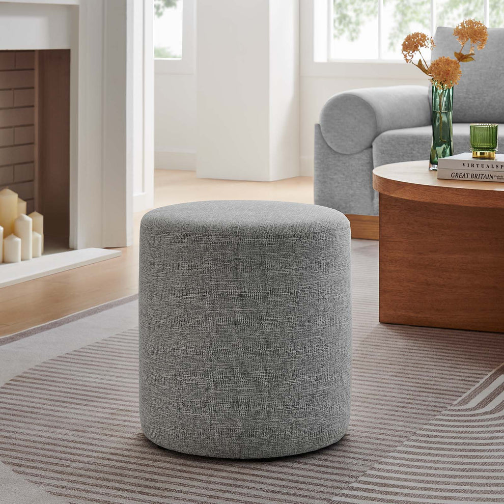 Callum 16" Round Woven Heathered Fabric Upholstered Ottoman By Modway - EEI-6651 | Ottomans | Modishstore - 24