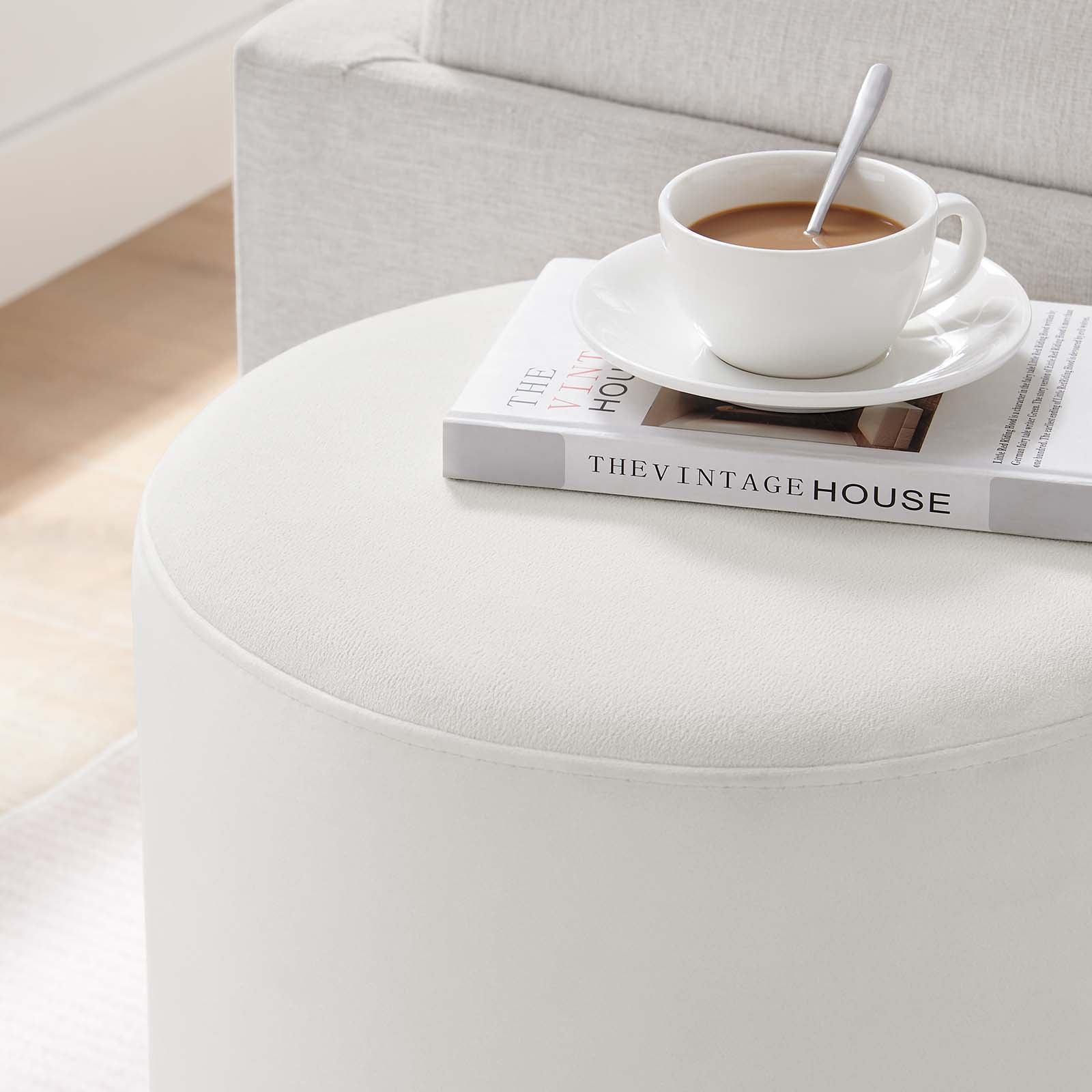 Tilden 16" Round Performance Velvet Upholstered Ottoman By Modway - EEI-6652 | Ottomans | Modishstore - 5