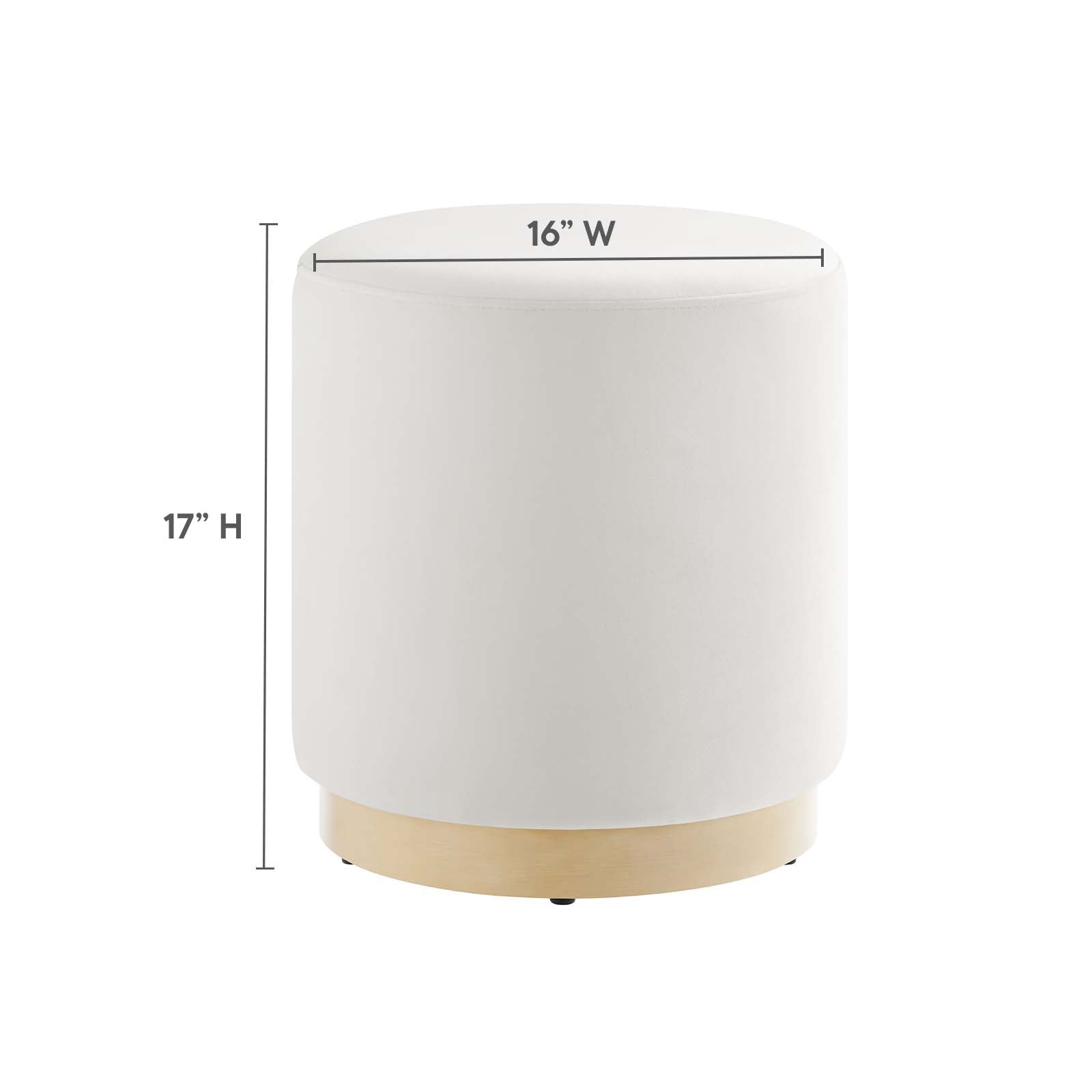 Tilden 16" Round Performance Velvet Upholstered Ottoman By Modway - EEI-6652 | Ottomans | Modishstore - 7