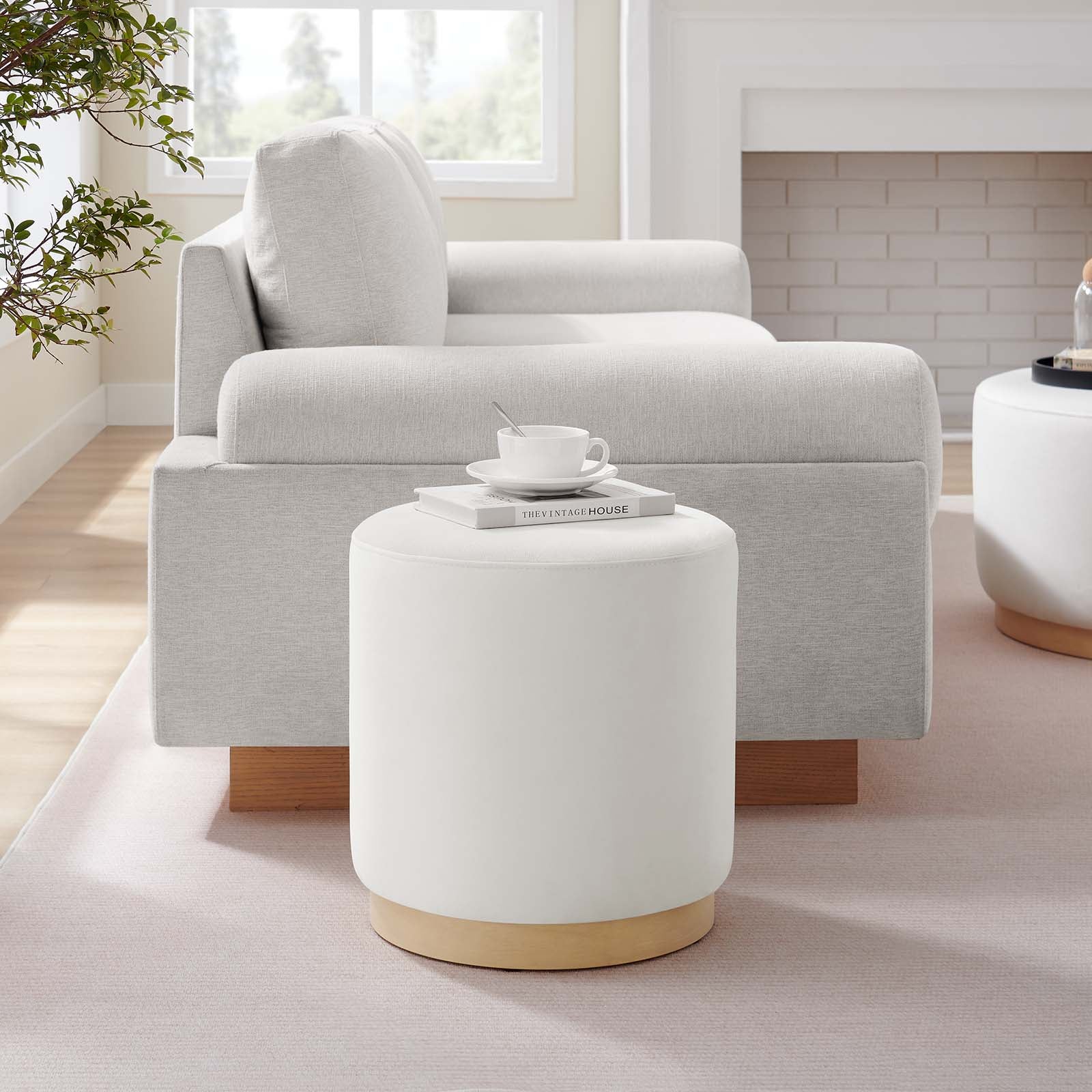 Tilden 16" Round Performance Velvet Upholstered Ottoman By Modway - EEI-6652 | Ottomans | Modishstore - 8