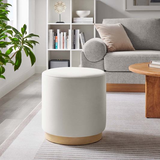 Tilden 16" Round Performance Velvet Upholstered Ottoman By Modway - EEI-6652 | Ottomans | Modishstore - 1