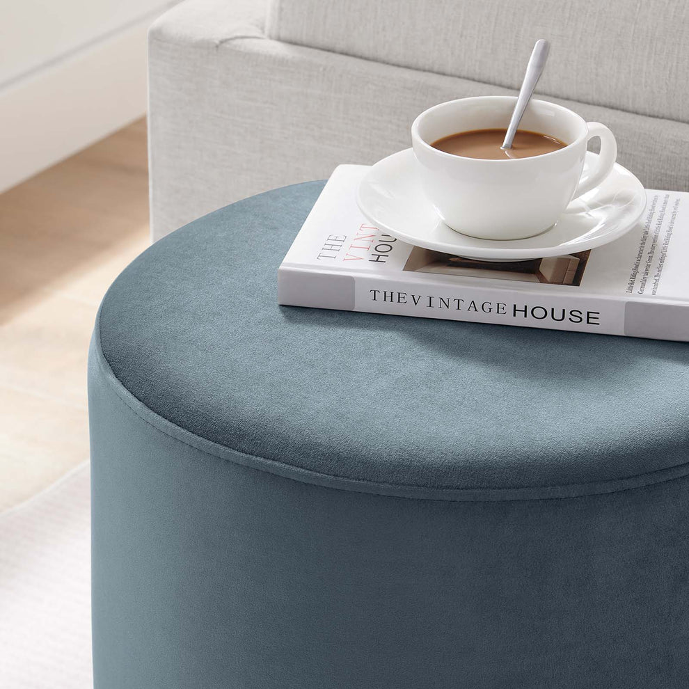 Tilden 16" Round Performance Velvet Upholstered Ottoman By Modway - EEI-6652 | Ottomans | Modishstore - 12
