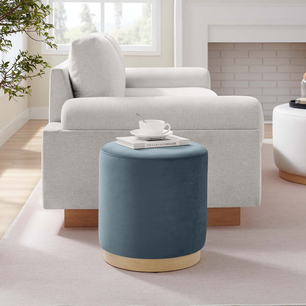 Tilden 16" Round Performance Velvet Upholstered Ottoman By Modway - EEI-6652 | Ottomans | Modishstore - 15