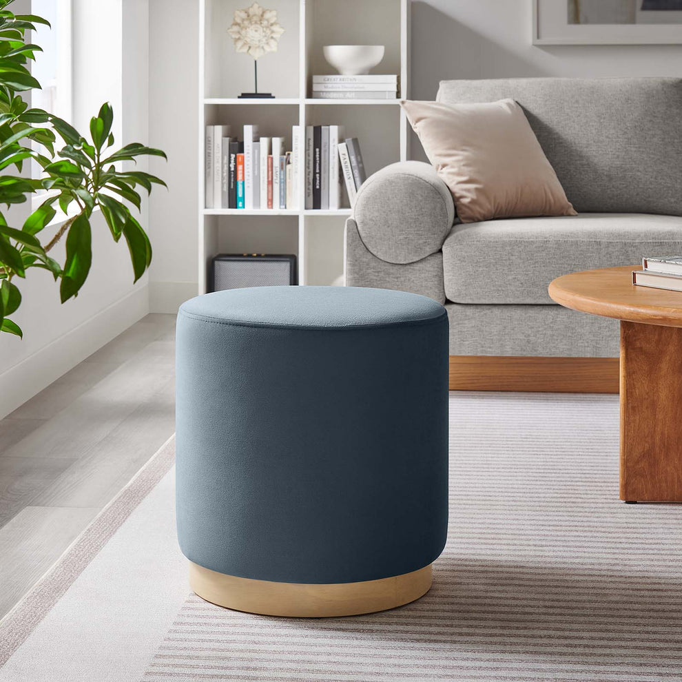 Tilden 16" Round Performance Velvet Upholstered Ottoman By Modway - EEI-6652 | Ottomans | Modishstore - 16