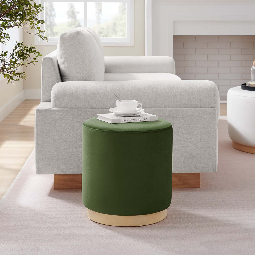 Tilden 16" Round Performance Velvet Upholstered Ottoman By Modway - EEI-6652 | Ottomans | Modishstore - 23