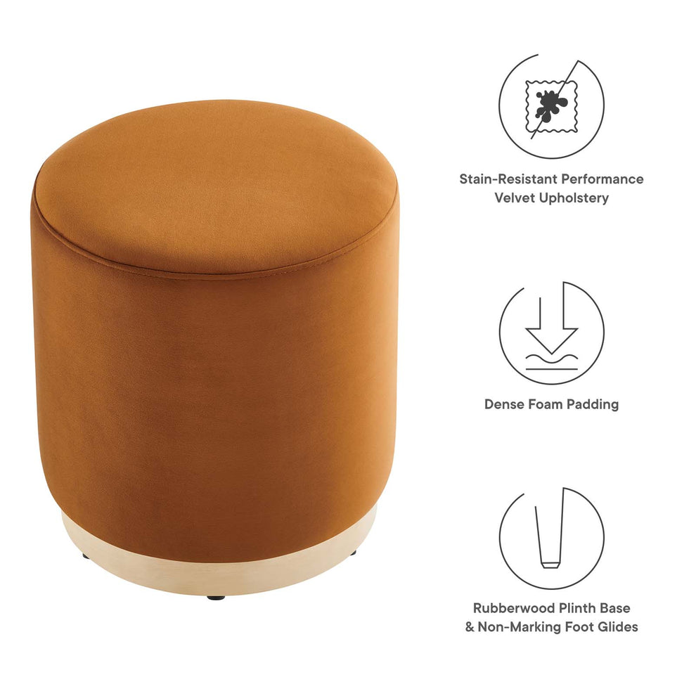 Tilden 16" Round Performance Velvet Upholstered Ottoman By Modway - EEI-6652 | Ottomans | Modishstore - 29
