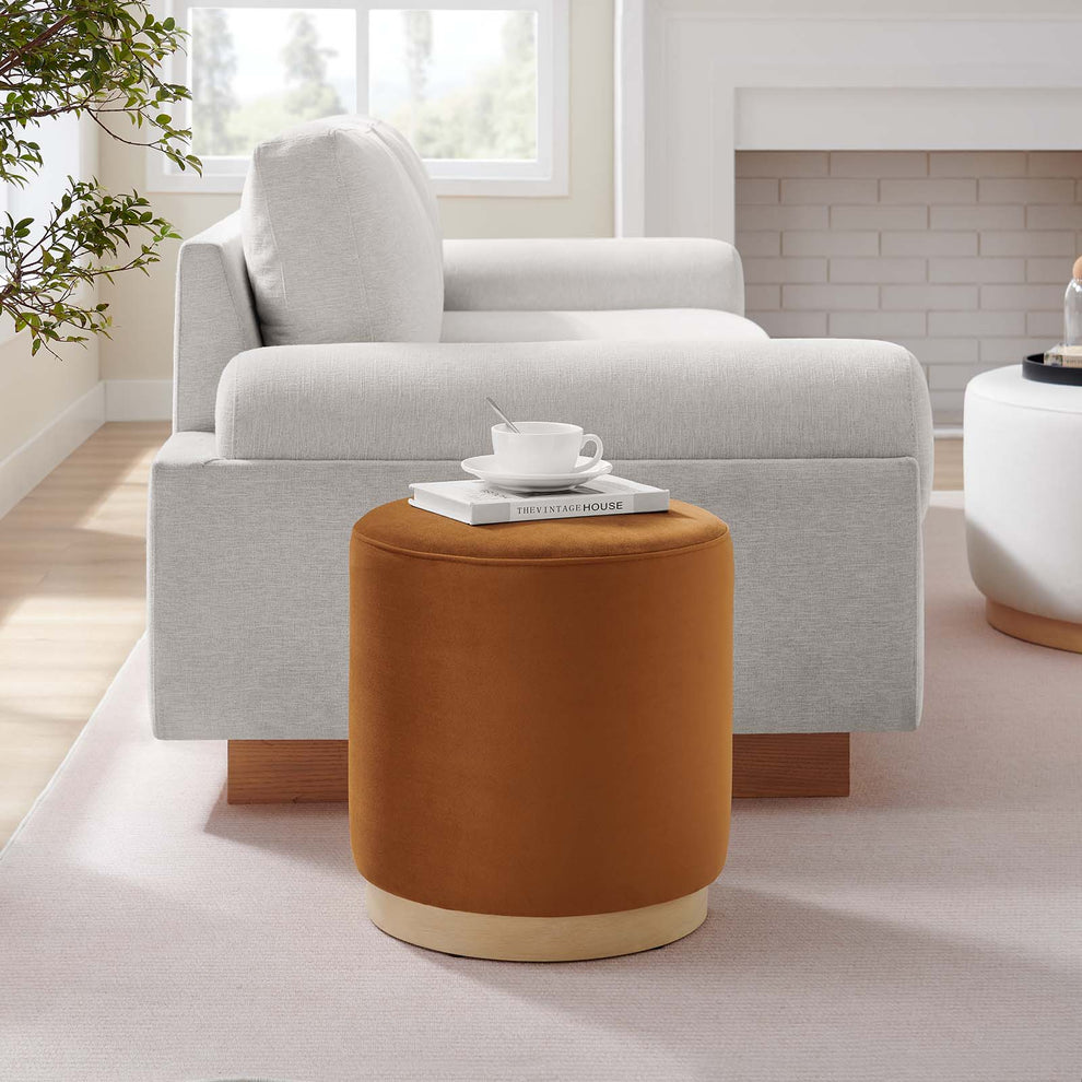 Tilden 16" Round Performance Velvet Upholstered Ottoman By Modway - EEI-6652 | Ottomans | Modishstore - 31