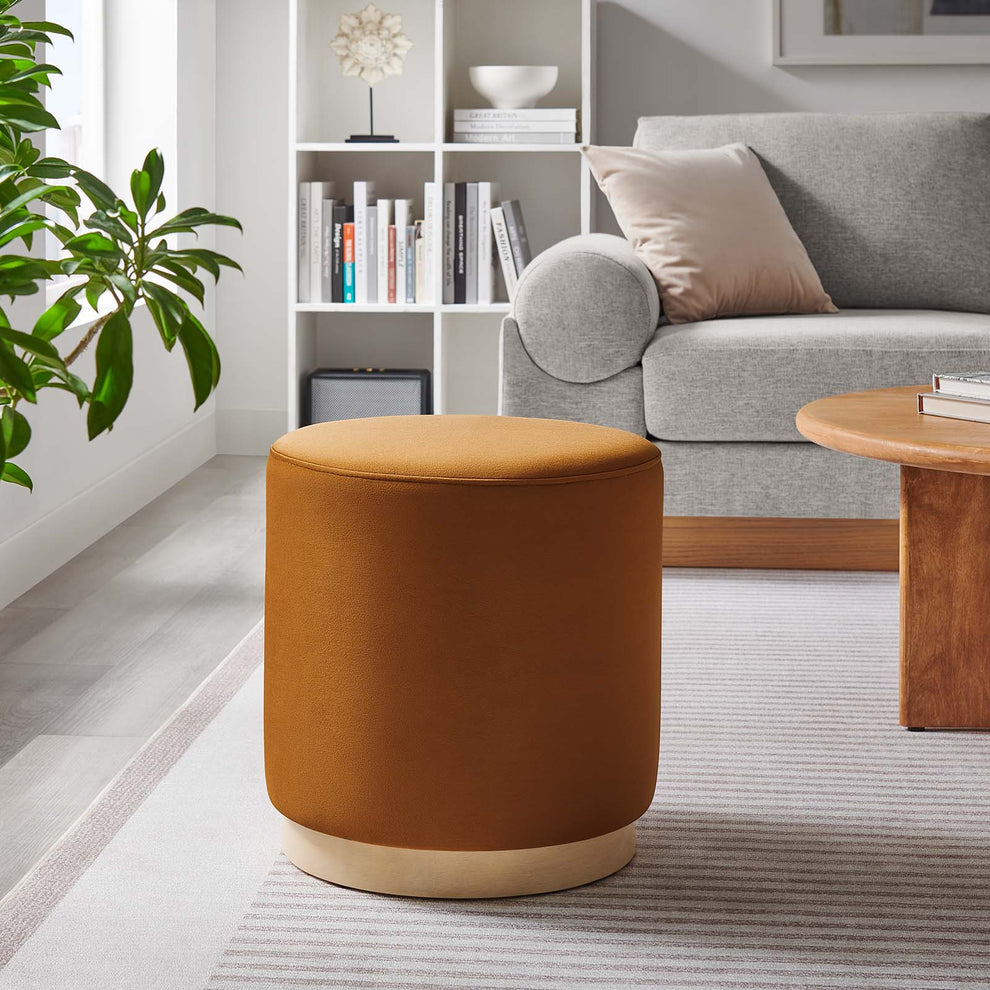 Tilden 16" Round Performance Velvet Upholstered Ottoman By Modway - EEI-6652 | Ottomans | Modishstore - 32