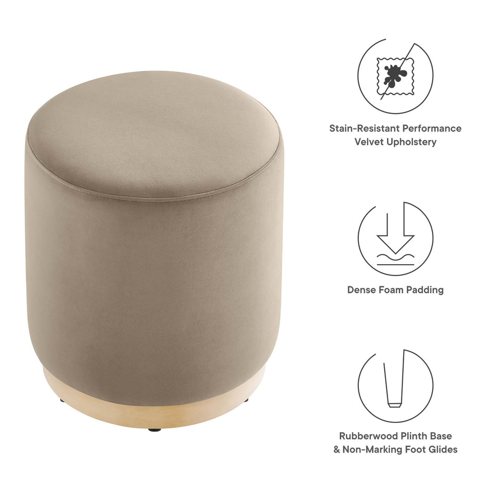 Tilden 16" Round Performance Velvet Upholstered Ottoman By Modway - EEI-6652 | Ottomans | Modishstore - 37
