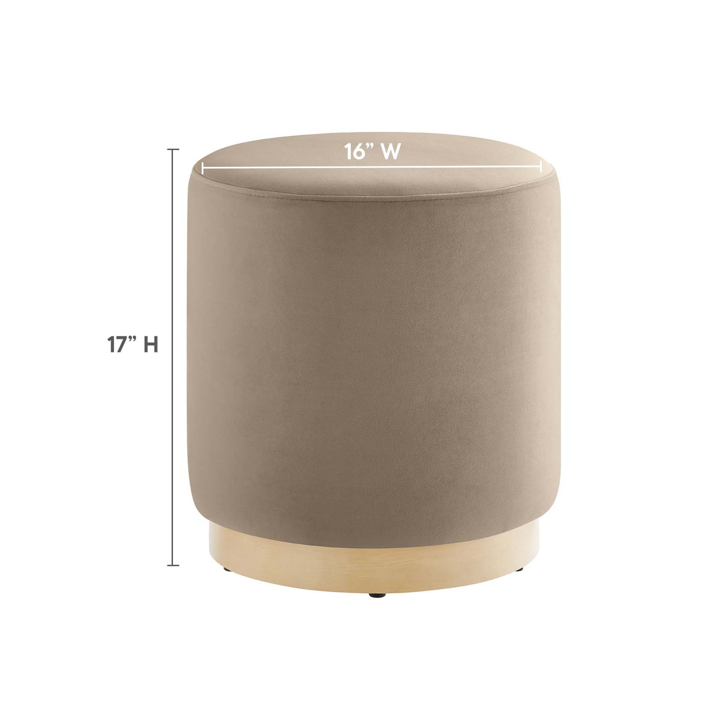 Tilden 16" Round Performance Velvet Upholstered Ottoman By Modway - EEI-6652 | Ottomans | Modishstore - 38