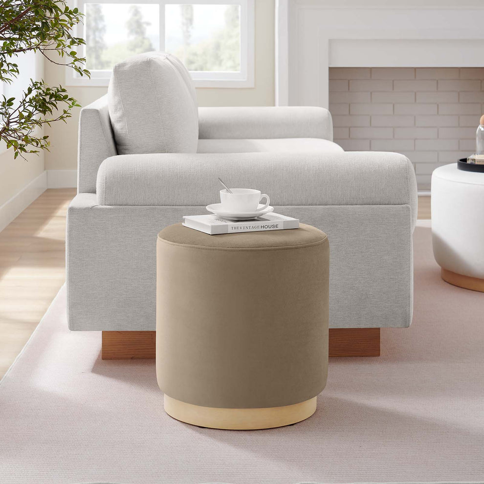 Tilden 16" Round Performance Velvet Upholstered Ottoman By Modway - EEI-6652 | Ottomans | Modishstore - 39