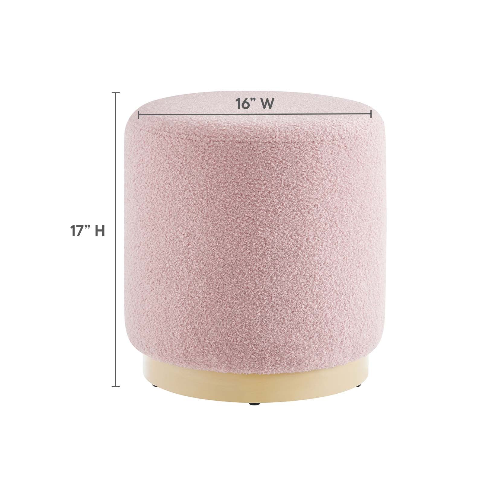 Tilden 16" Round Sherpa Upholstered Ottoman By Modway - EEI-6653 | Ottomans | Modishstore - 7