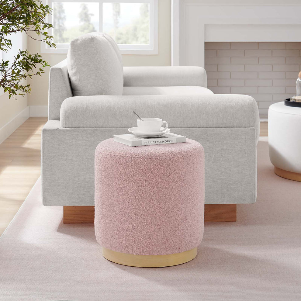 Tilden 16" Round Sherpa Upholstered Ottoman By Modway - EEI-6653 | Ottomans | Modishstore - 8