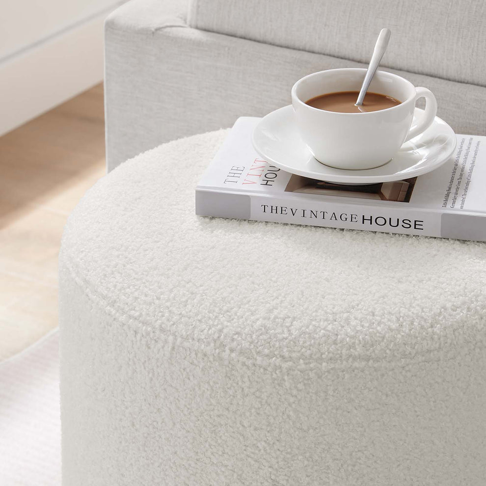 Tilden 16" Round Sherpa Upholstered Ottoman By Modway - EEI-6653 | Ottomans | Modishstore - 12