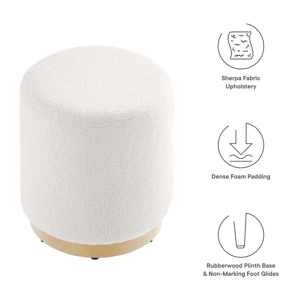 Tilden 16" Round Sherpa Upholstered Ottoman By Modway - EEI-6653 | Ottomans | Modishstore - 13
