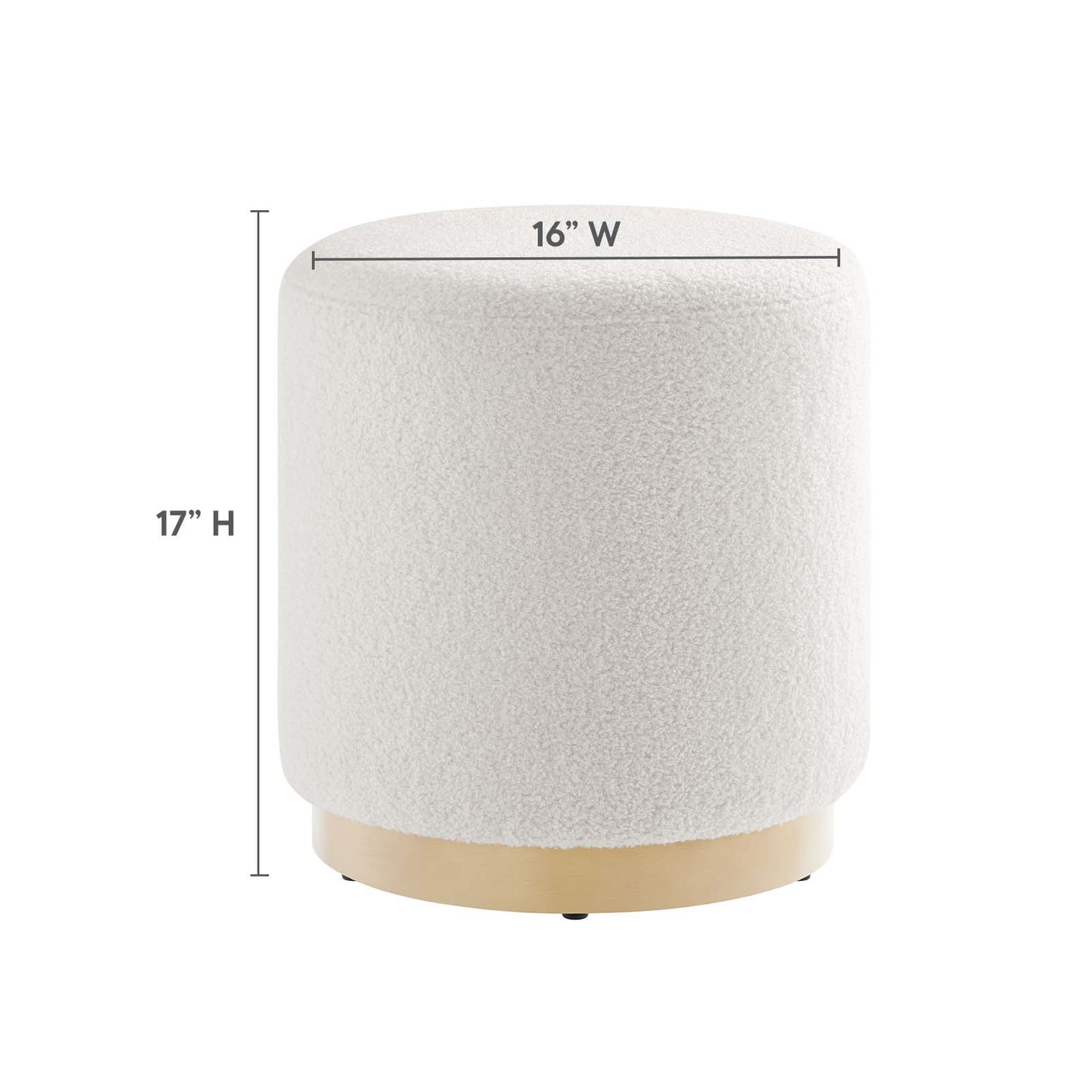 Tilden 16" Round Sherpa Upholstered Ottoman By Modway - EEI-6653 | Ottomans | Modishstore - 14