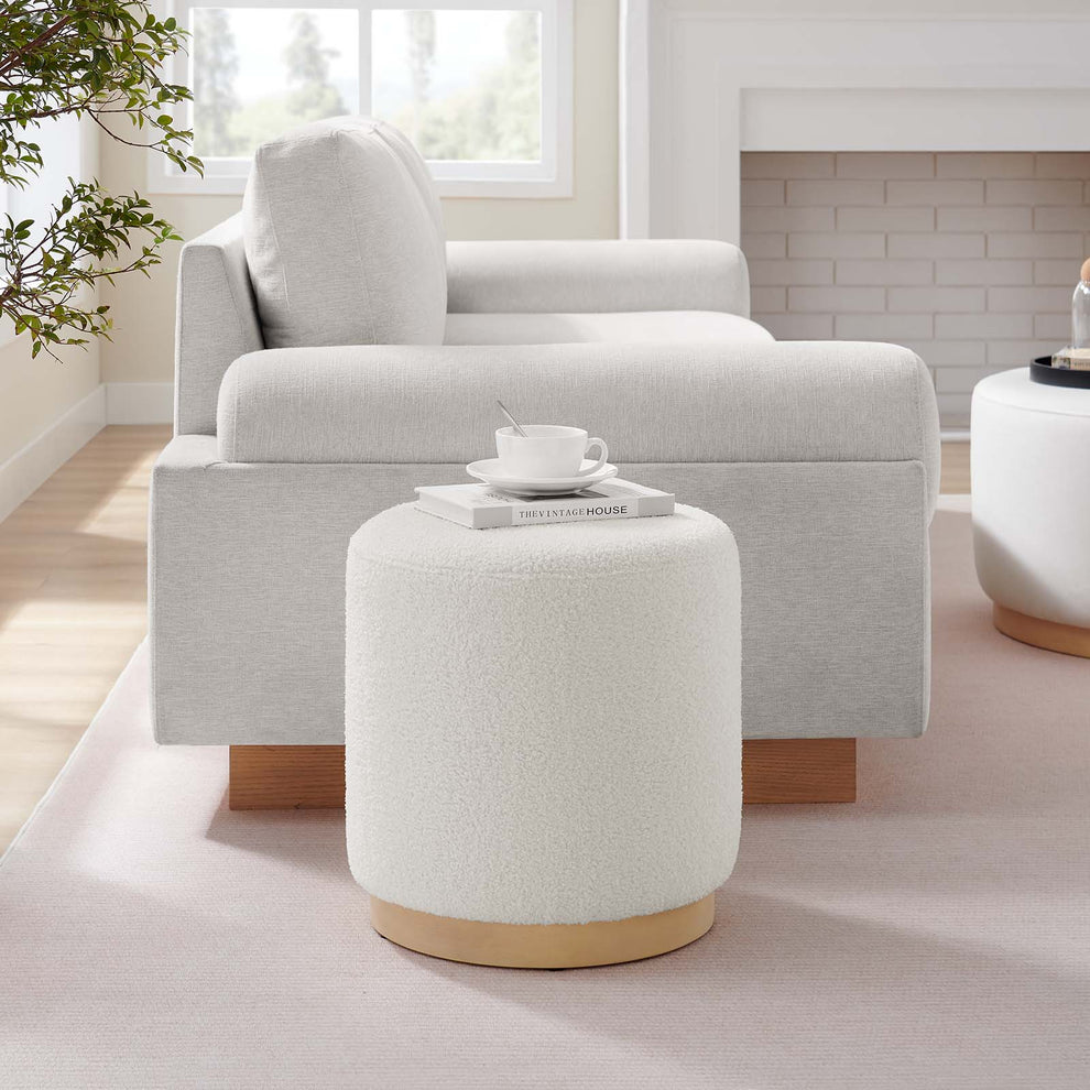 Tilden 16" Round Sherpa Upholstered Ottoman By Modway - EEI-6653 | Ottomans | Modishstore - 15