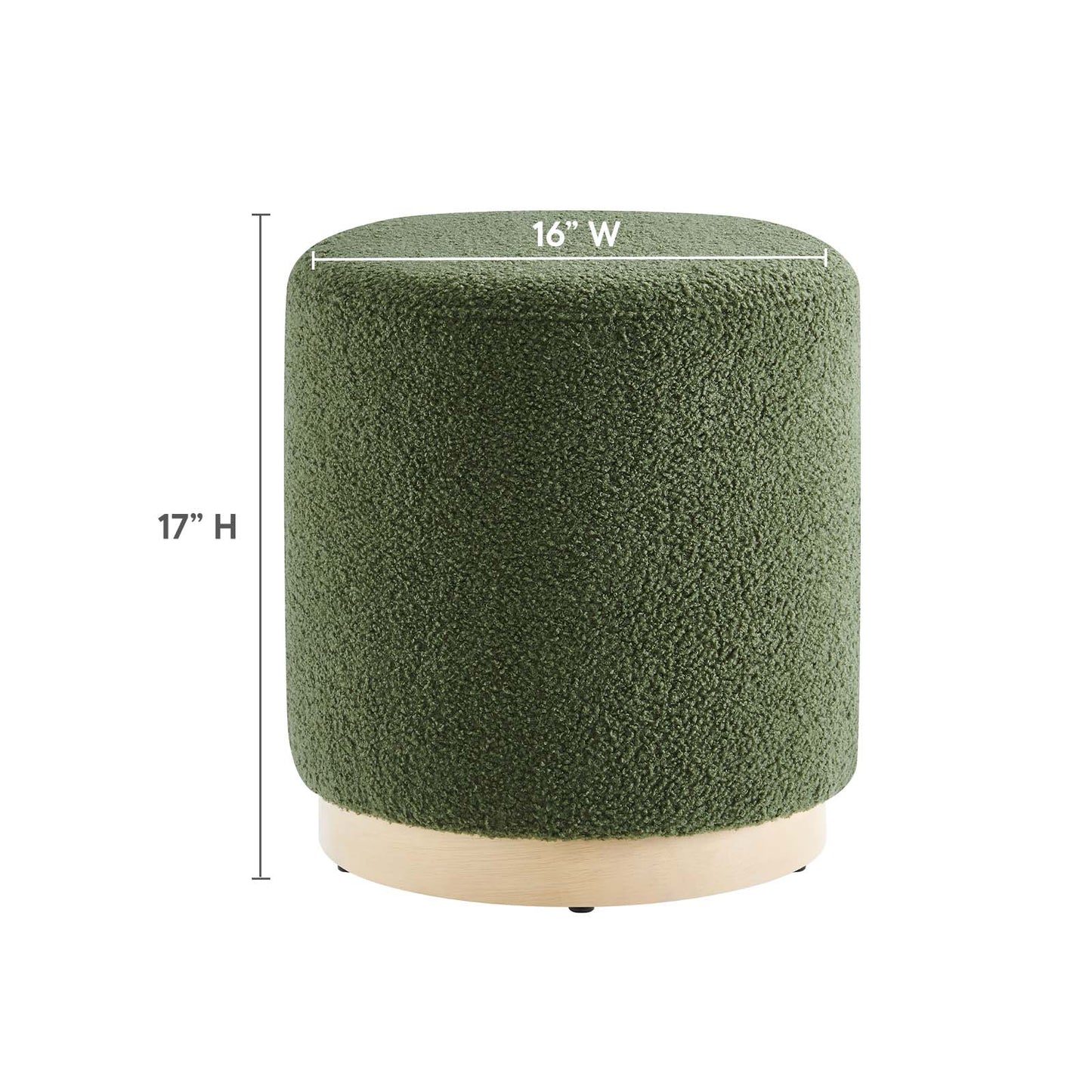 Tilden 16" Round Sherpa Upholstered Ottoman By Modway - EEI-6653 | Ottomans | Modishstore - 22