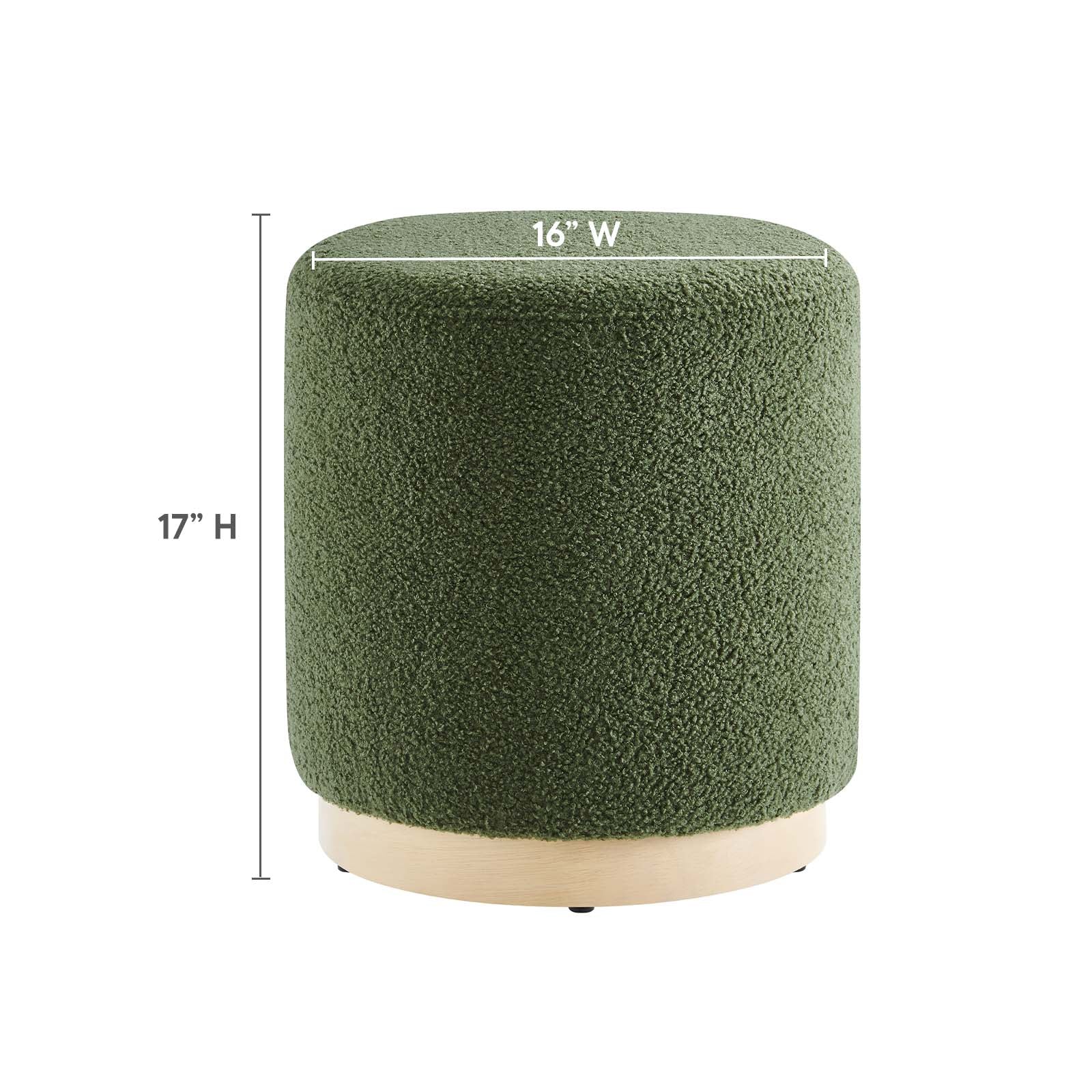 Tilden 16" Round Sherpa Upholstered Ottoman By Modway - EEI-6653 | Ottomans | Modishstore - 22