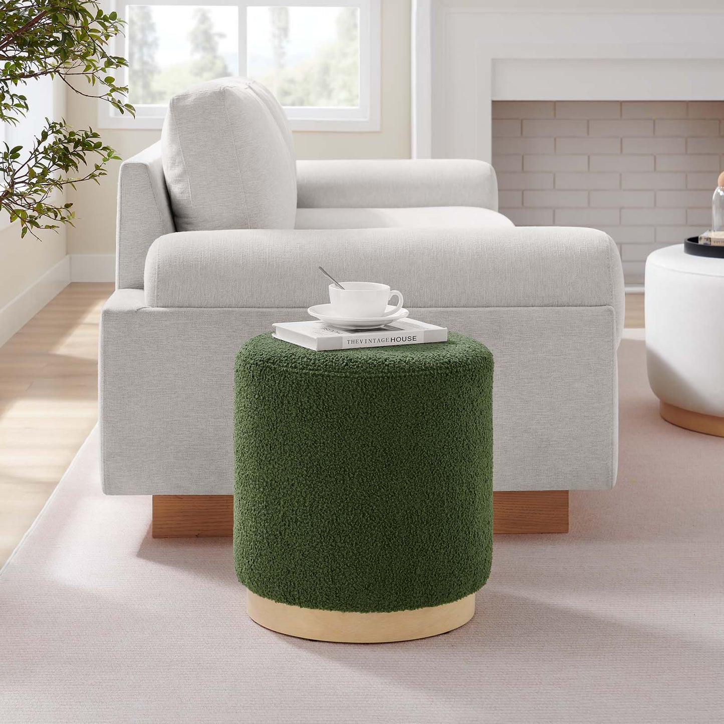 Tilden 16" Round Sherpa Upholstered Ottoman By Modway - EEI-6653 | Ottomans | Modishstore - 23