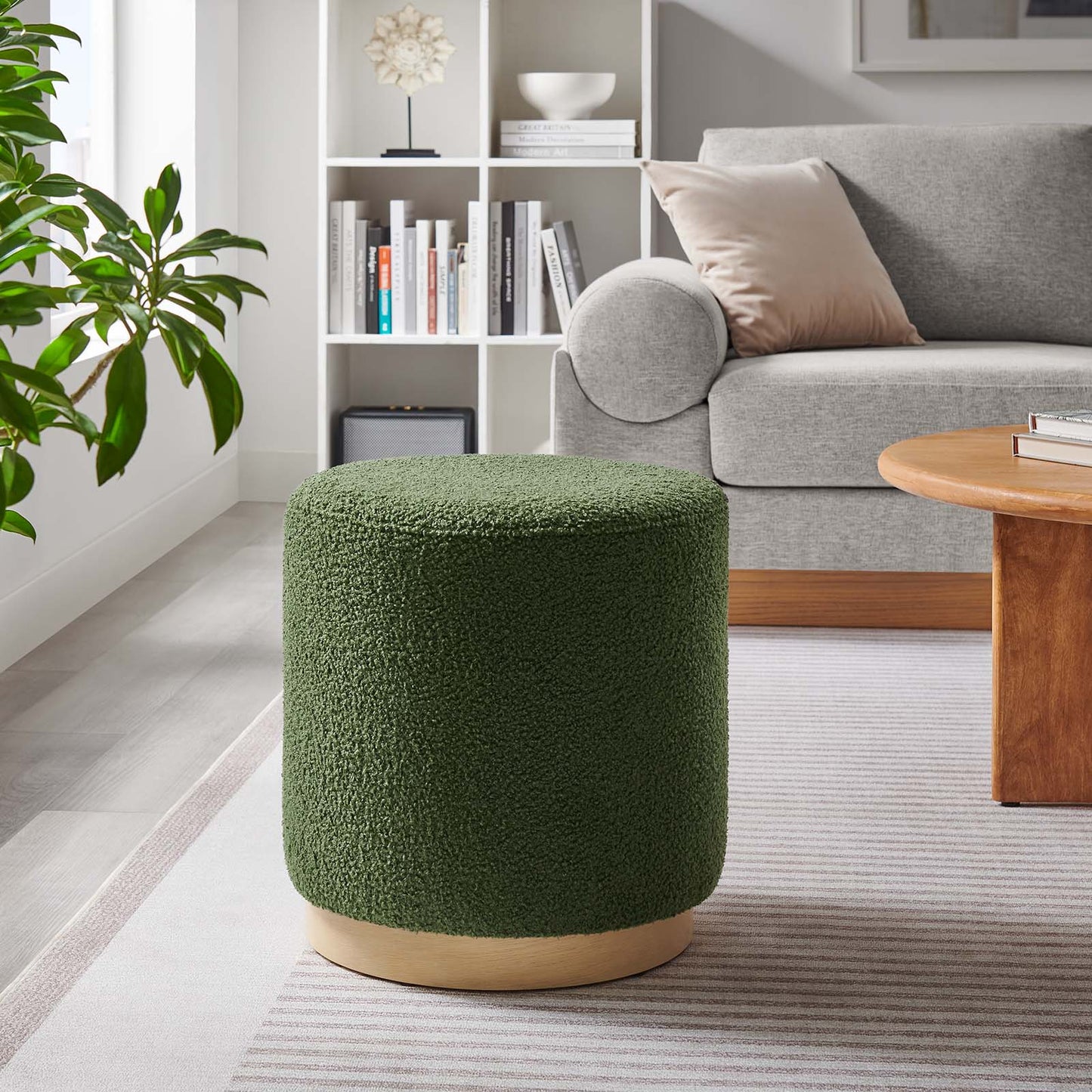 Tilden 16" Round Sherpa Upholstered Ottoman By Modway - EEI-6653 | Ottomans | Modishstore - 24