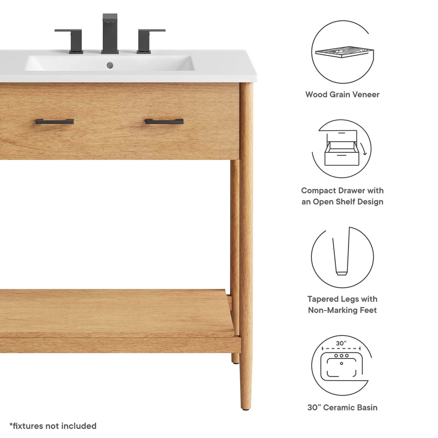 Zaire 30" Bathroom Vanity By Modway - EEI-6662 | Bathroom Accessories | Modishstore - 8