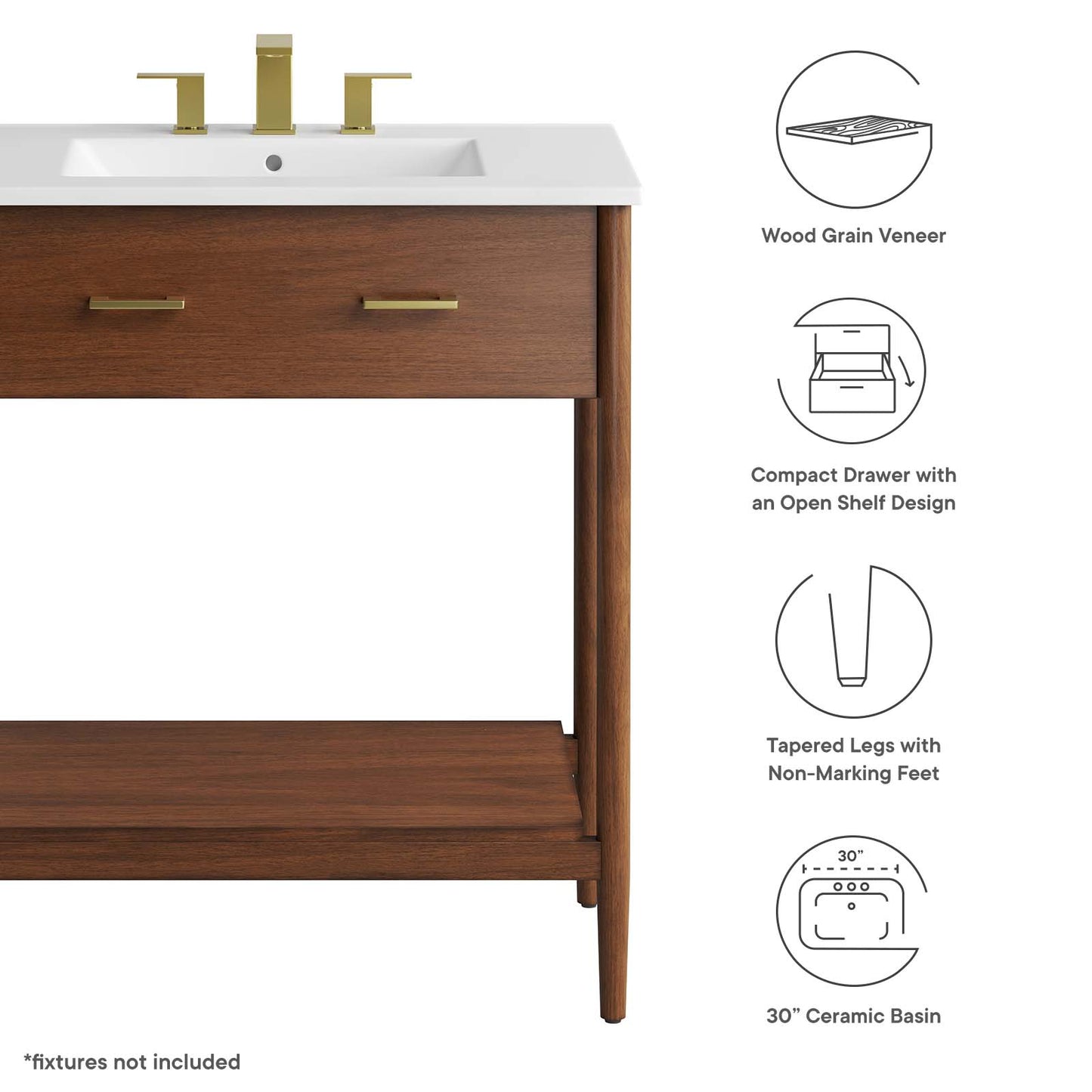 Zaire 30" Bathroom Vanity By Modway - EEI-6662 | Bathroom Accessories | Modishstore - 17