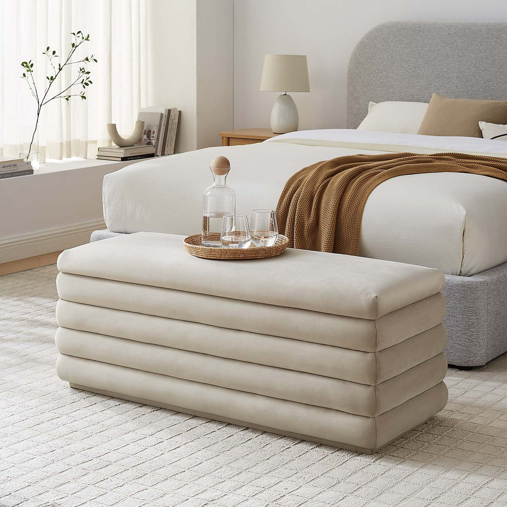Mezzo Upholstered Performance Velvet Storage Bench By Modway - EEI-6664 | Benches | Modishstore - 1