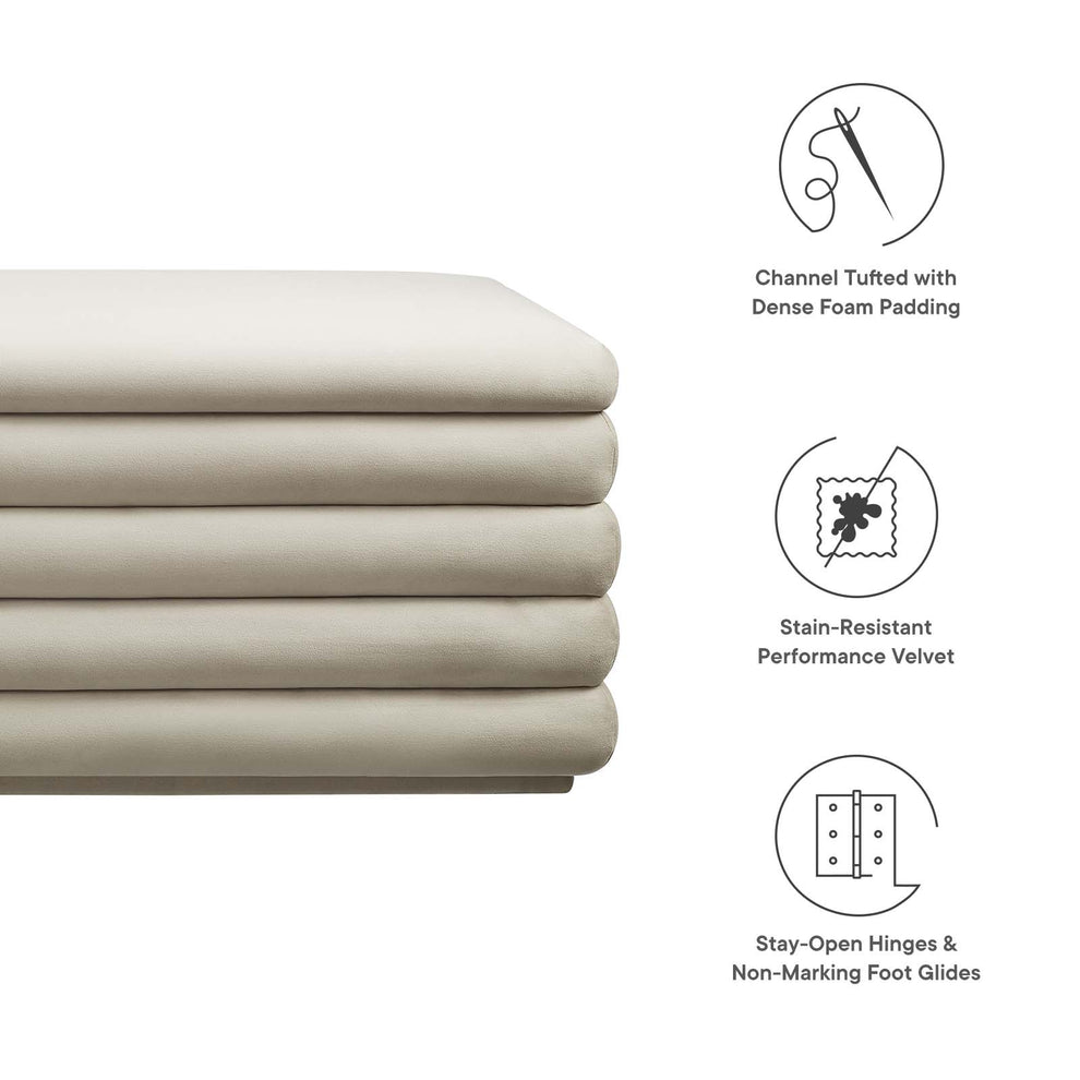 Mezzo Upholstered Performance Velvet Storage Bench By Modway - EEI-6664 | Benches | Modishstore - 9