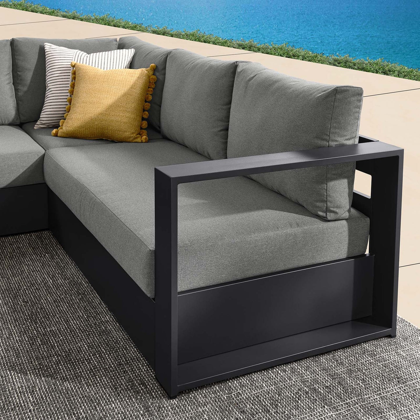 Tahoe Outdoor Patio Powder-Coated Aluminum 3-Piece Sectional Sofa Set By Modway - EEI-6668 | Outdoor Sofas, Loveseats & Sectionals | Modishstore - 8