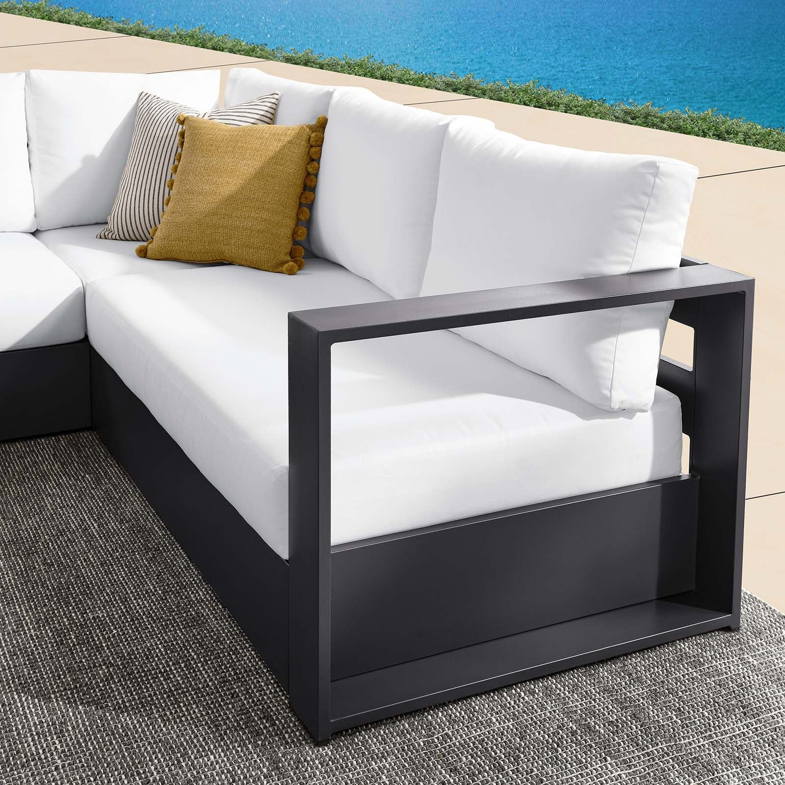 Tahoe Outdoor Patio Powder-Coated Aluminum 3-Piece Sectional Sofa Set By Modway - EEI-6668 | Outdoor Sofas, Loveseats & Sectionals | Modishstore - 23