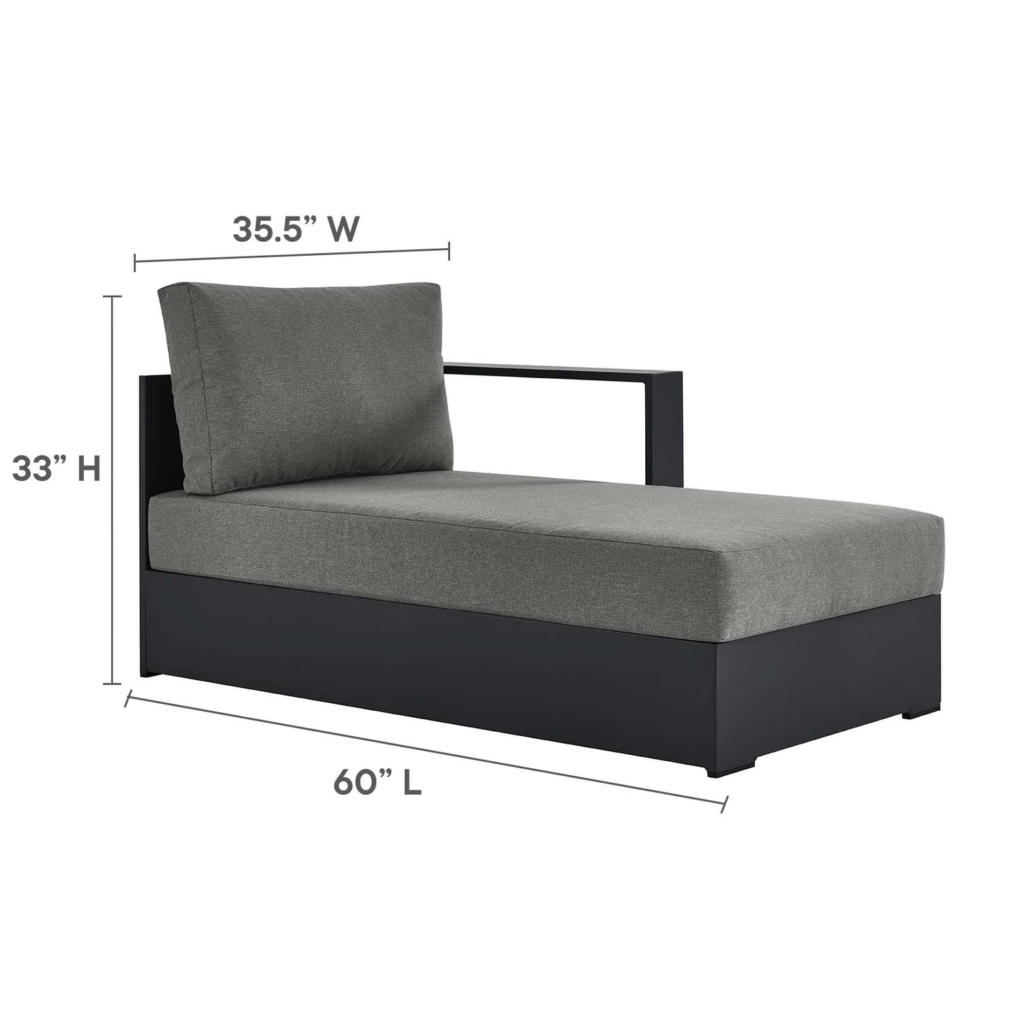 Tahoe Outdoor Patio Powder-Coated Aluminum 2-Piece Right-Facing Chaise Sectional Sofa Set By Modway - EEI-6669 | Outdoor Sofas, Loveseats & Sectionals | Modishstore - 6