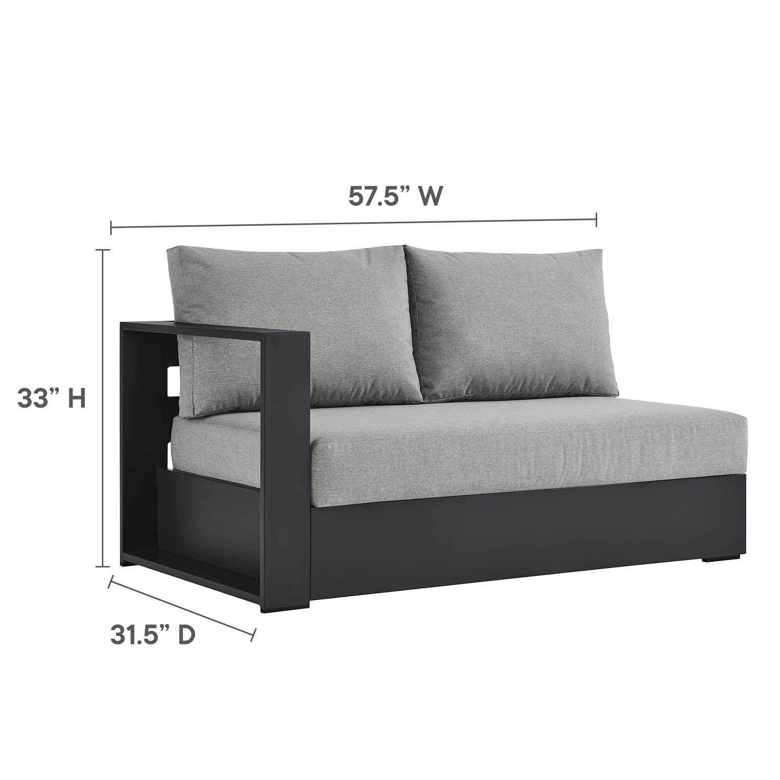 Tahoe Outdoor Patio Powder-Coated Aluminum 2-Piece Right-Facing Chaise Sectional Sofa Set By Modway - EEI-6669 | Outdoor Sofas, Loveseats & Sectionals | Modishstore - 11